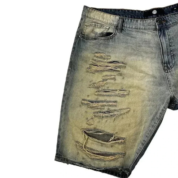 Jordan Craig Shredded Lager Men Shorts J3164SX Size 44 Blue Grunge Rock - Picture 9 of 16